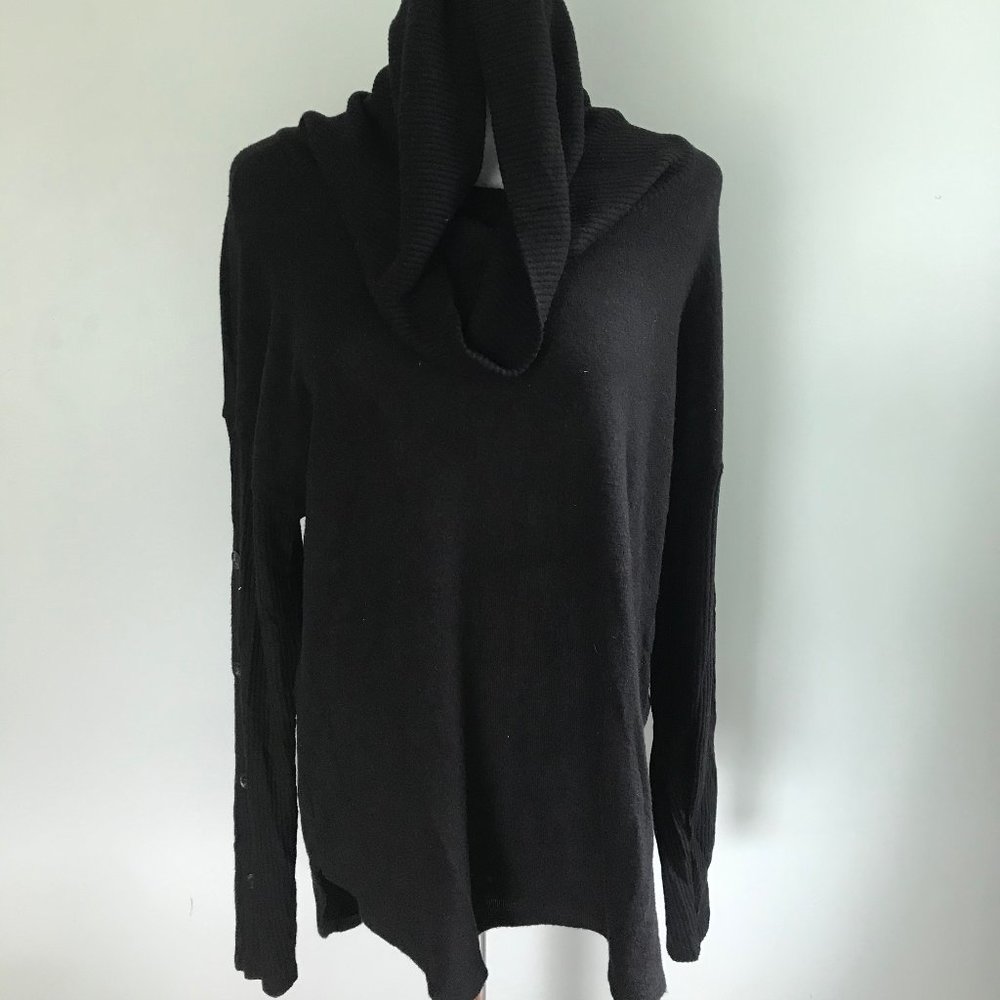 Three Dots Cowl Sweater Black L